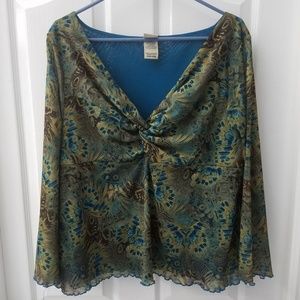 Vintage plus size lettuce edge blouse 22w/24w
